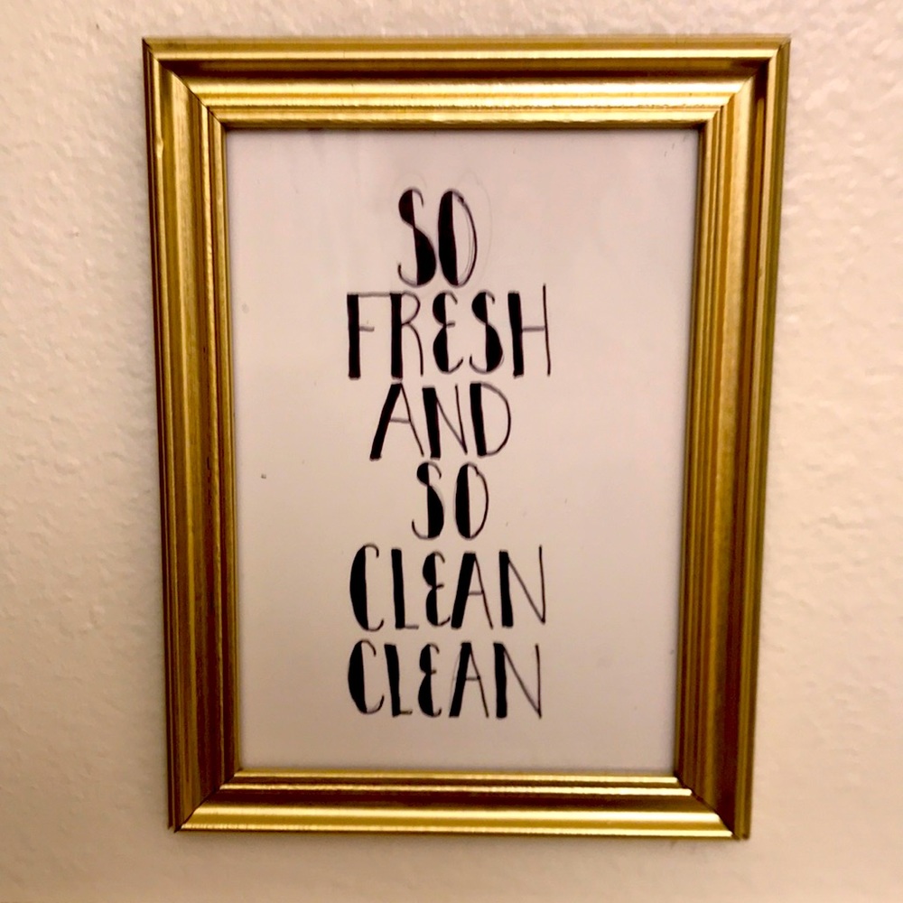 Hand drawn framed sign
